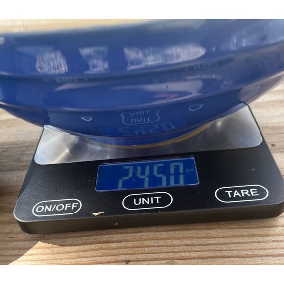 Vintage 9" Blue & White Ceramic Bowl Farmhouse Rustic Cottage Farmhouse Decor - Picture 10 of 10